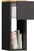 A black cabinet with a light wood top, open on the right side to reveal a shelf with several books. Náhled obrázku produktu