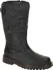 A single black leather and grey felt boot is shown against a white background. Produktbild-Vorschau