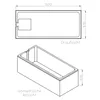 Bemaßte Skizze von dem Wannenträger in den Maßen 157x67 cm Produktbild-Vorschau
