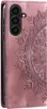 Close-up side view of a pink phone case with a mandala design. Produktbild-Vorschau