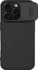 A black iPhone case with a textured back and a sliding camera cover. Náhled obrázku produktu