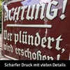 LANOLU retro Blechschild Achtung Plünderer, lustiges Produktbild-Vorschau 3