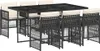 vidaXL 7-tlg. Garten-Essgruppe mit Kissen Schwarz Poly Produktbild-Vorschau 1