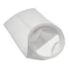 A white filter sock with a clear plastic ring at the opening, isolated on a white background. Produktbild-Vorschau