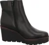 A black leather wedge bootie is shown from a side angle against a white background. Produktbild-Vorschau