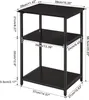 IBUYKE Beistelltisch 3 Ebenen Schwarz Industrie-Design Produktbild-Vorschau 3