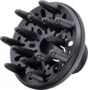 A close-up, studio shot of a black hair dryer diffuser attachment. Podgląd zdjęcia produktu