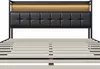 Dvoulůžková postel ProximaX 140 × 200 cm, černá PU, Náhled obrázku produktu 12