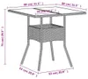vidaXL Gartentisch mit Glasplatte Hellgrau 80x80x75 cm Poly Produktbild-Vorschau 7
