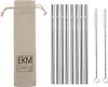 EKM Living Edelstahl Strohhalme 8er Set Silber gerade GmbH, Voir les images du produit 1