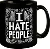 I hate People Tasse in Schwarz Produktbild-Vorschau 1