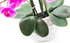 Kunst-Pflanze Orchidee ovaler Topf weiß hochglanz und lila Produktbild-Vorschau 2