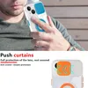 A person holding a phone case with a camera lens cover. Produktbild-Vorschau