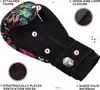 A boxing glove with floral patterns, highlighting its features with numbered labels and close-up insets. Náhľad obrázku produktu