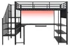 Gaming-Hochbett 120x200 cm Metallbett Schwarz mit Produktbild-Vorschau 17