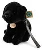 Pluszowy pies labrador, czarny, z obrożą i smyczką, 25 cm. Podgląd zdjęcia produktu 6