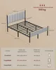 A diagram showing the dimensions of a bed frame and a table with bed sizes and mattress sizes. Produktbild-Vorschau