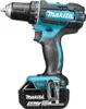 A cordless drill with a battery pack attached, shown against a white background. Produktbild-Vorschau