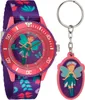 Kinderarmbanduhr mit Textilarmband und Schlüsselanhänger Produktbild-Vorschau 1