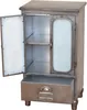 A metal cabinet with one door open, revealing shelves and a drawer. Produktbild-Vorschau