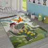 Kinderzimmer Teppich Grün Dinosaurier Dschungel Vulkan 3-D Produktbild-Vorschau 1
