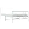 Bettgestell mit Kopf- und Fußteil Metall Weiß 107x203 cm Produktbild-Vorschau 1