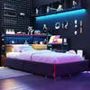 Gaming Bettgestell mit LED, USB, 3 Schubladen, Schwarz, Produktbild-Vorschau 5