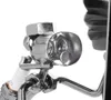 Close-up of a metal figurine made from nuts, bolts, and a spark plug, resembling a diver with a shell. Podgląd zdjęcia produktu