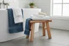 LS-LebenStil Vintage Teak Holz Fuß-Hocker Braun 32cm Produktbild-Vorschau 5