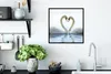 MuchoWow® Gerahmtes Poster Schwäne - Herz - Ehepaar 40x40 Produktbild-Vorschau 3