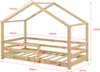 A diagram of a wooden children's bed with dimensions indicated by text and lines. Anteprima dell’immagine prodotto