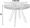 Kulatý rozkládací stůl METAL OAK SONOMA Ø90/190 Náhled obrázku produktu 9