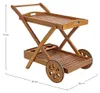 Servierwagen Noemi 89 x 56 x 76 cm Akazienholz Natur Anteprima dell’immagine prodotto 9