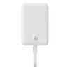 A white 30W power bank with a magnetic attachment. Produktbild-Vorschau