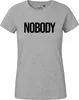 Huuraa Damen T-Shirt Nobody Schriftzug M Sport Grey Bio Produktbild-Vorschau 2