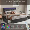 Bett 160x200 mit Lattenrost und 4 Schubladen, Stauraumbett Produktbild-Vorschau 3