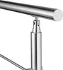 A close-up shot of a stainless steel handrail and its mounting bracket. Produktbild-Vorschau