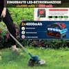 Akku Rasentrimmer mit 2x 4000mAh Akkus, Höhenverstellbar, Produktbild-Vorschau 5