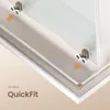 Close-up of a shower door sliding mechanism with arrows indicating movement. Anteprima dell’immagine prodotto