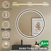 LED Badspiegel Rund 80cm mit Beschlagfrei Bluetooth Uhr 3 Produktbild-Vorschau 1