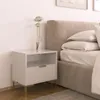 Nachttisch Weiß Gold 42x30x45cm mit 1 Schublade – Moderne Produktbild-Vorschau 3