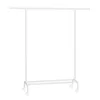 A white metal garment rack on wheels. Náhled obrázku produktu