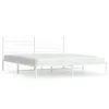 vidaXL Bettgestell mit Kopfteil Metall Weiß 193x203 cm -  Produktbild-Vorschau 3