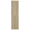 A tall, narrow, light brown wooden cabinet with a wood grain texture is shown against a white background. The cabinet is divided horizontally into two equal sections. Anteprima dell’immagine prodotto