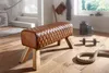 FineBuy Design Ławka gimnastyczna 90 cm Koniak pikowana Podgląd zdjęcia produktu 2