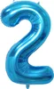 Oblique Unique 1x Folien Luftballon mit Zahl 2 Kinder Produktbild-Vorschau 1