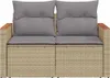 vidaXL Gartensofa mit Kissen 2-Sitzer Beige Poly Rattan Produktbild-Vorschau 4