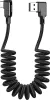 A coiled USB-C to USB-A charging cable with 90-degree connectors. Anteprima dell’immagine prodotto