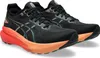 A pair of black running shoes with orange and teal accents, shown from a side angle on a white background. Podgląd zdjęcia produktu