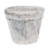 Clayre & Eef Blumentopf Ø 10x8 cm Weiß Blau Terrakotta Produktbild-Vorschau 1